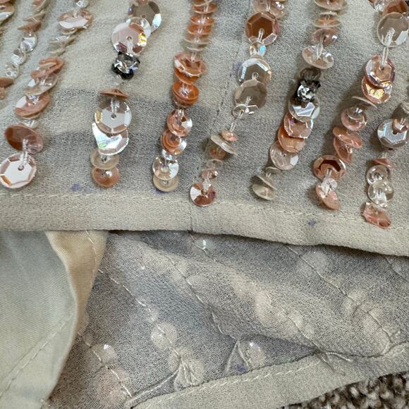 Mac Duggal NWT Size 6 Nude High Neck Embellished Belt Dress Wedding 10509 $298 - Picture 12 of 16